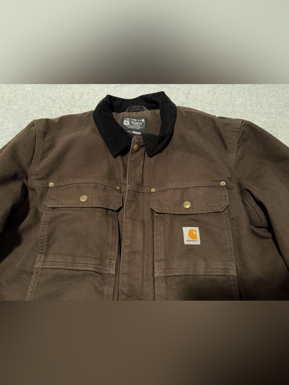 Carhartt Full Swing Relaxed Fit Duck Jacket Brown Mens M 103283-M Coat